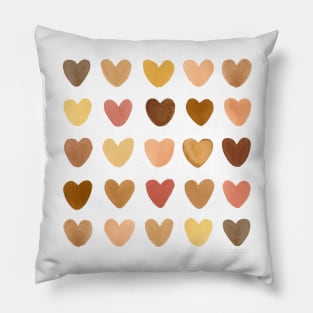 Brown hearts Pillow