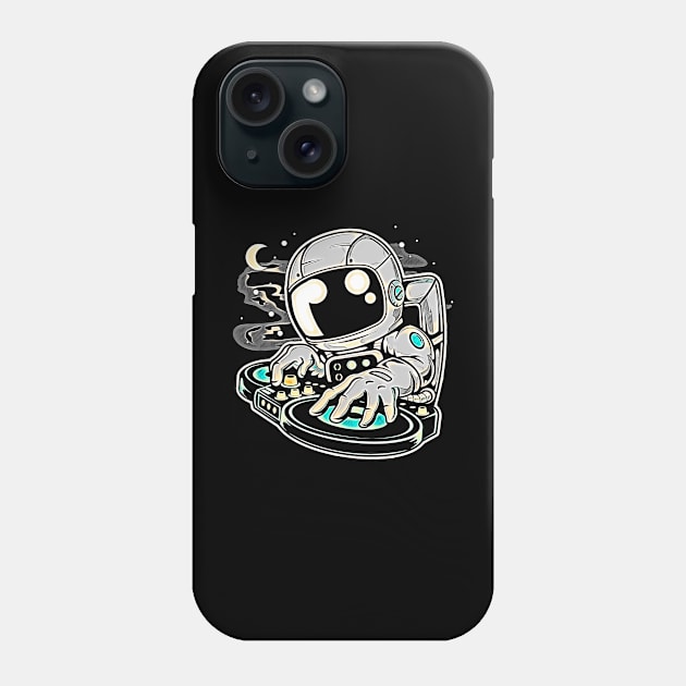 Astronaut DJ • Funny And Cool Sci-Fi Cartoon Drawing Design Great For Anyone That Loves Astronomy Art Phone Case by TeesHood