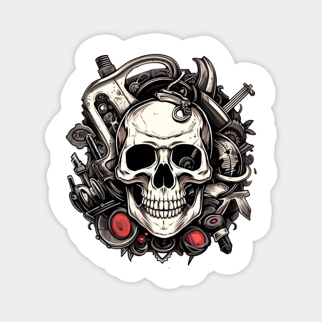 Garage Skull Design Magnet by ragil_studio