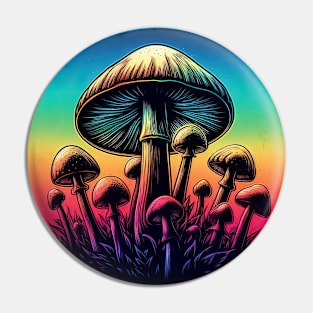 Retro Psychedelic Mushroom Pin