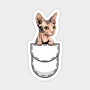 Funny Sphynx Pocket Cat Magnet