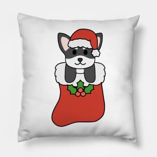 Christmas Black and White Chihuahua Stocking Pillow