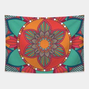 Colorful Mandala, mandala-design, mandala-art, geometric, abstract, mandala and spirituality, colorful, rainbow, mandala pattern, mandala flower patterns, Flower Mandala ,Spirituality Tapestry