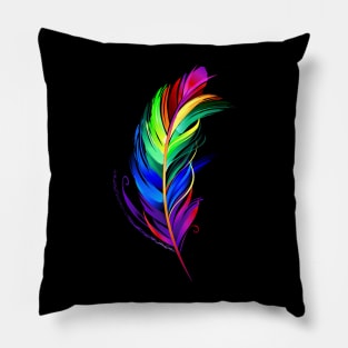 Rainbow feather luminescent paint Pillow