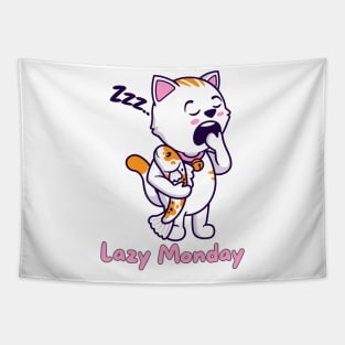 Lazy Monday Bored Cat Tapestry