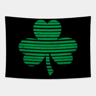 Vintage Shamrock Stripes - Green - St. Patricks Day Tapestry