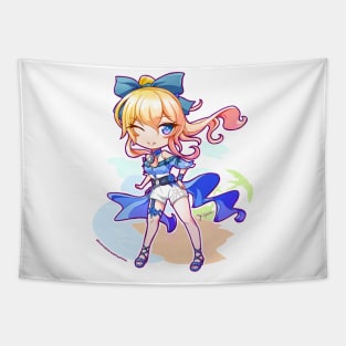 Anime Genshin Impact Jean fanart chibi in summer costume Tapestry