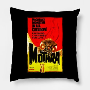 Classic Kaiju Monster Movie Poster - Giant Moth Pillow