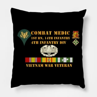 1st Bn 14th Inf - 4th ID - Combat Medic - SP4 - Vietnam Vet Pillow