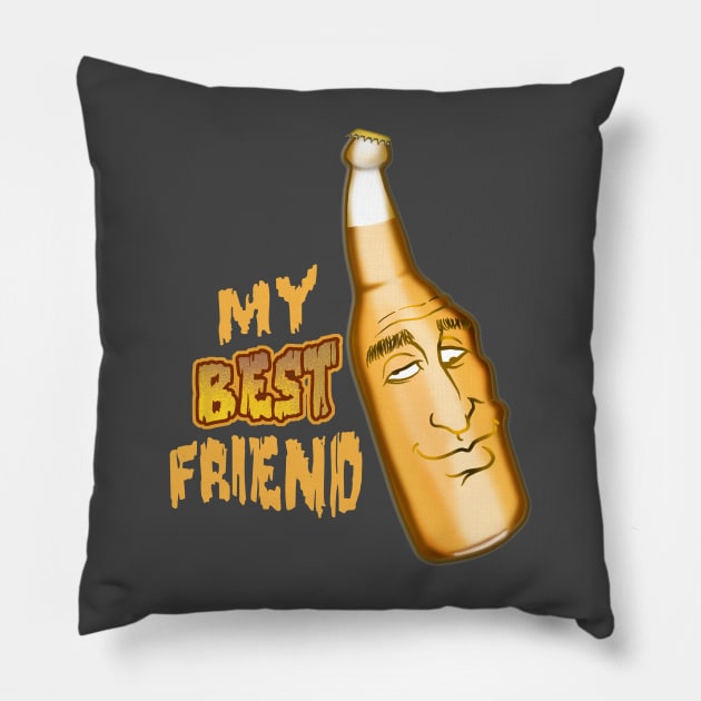 Beer- My Best Freind Pillow by the Mad Artist