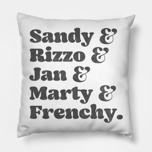 Grease Pink Ladies Names List Pillow