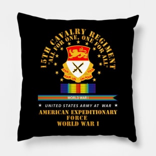 15th Cavalry Regiment - All for One - AEF  w SVC WWI Pillow