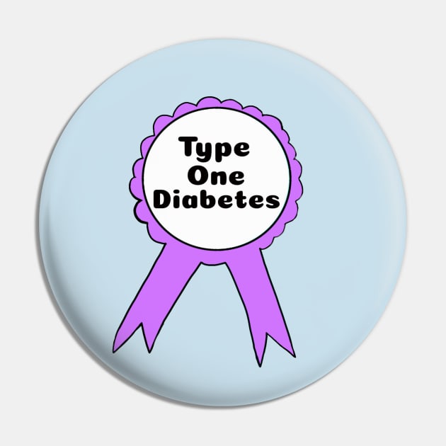 T1D Ribbon - Purple Pin by CatGirl101