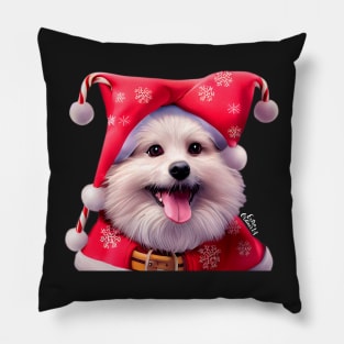 Christmas Pomeranian Puppy Pillow