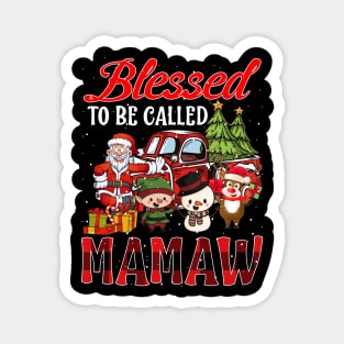 Blessed To Be Called Mamaw Christmas Buffalo Plaid Truck Magnet