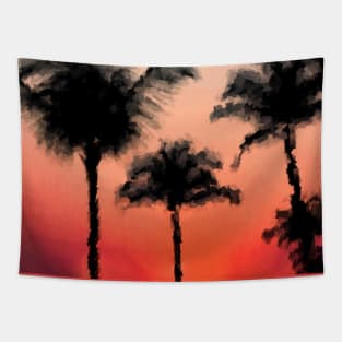 Silhouettes of Coconut trees Tapestry