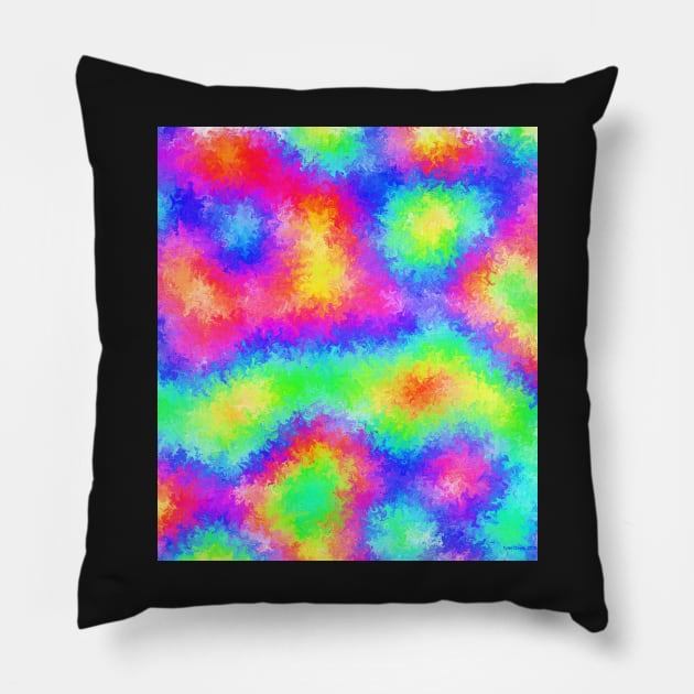 Under The Rainbow - Psychedelic Digital Art Pillow by artsydevil