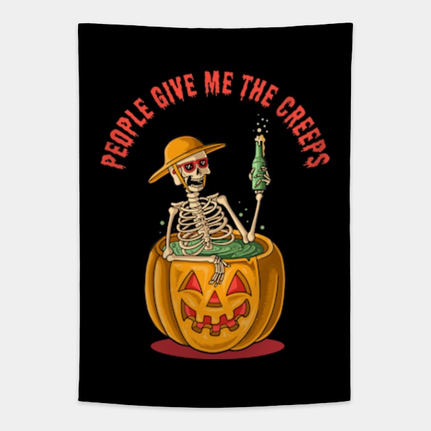 People Give Me The Creeps Tapestry by Three Meat Curry