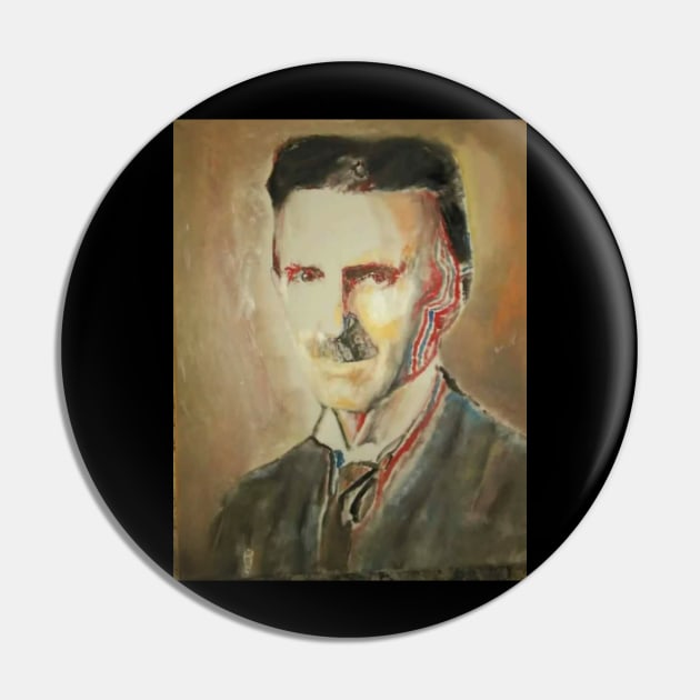 Tesla Pin by Mike Nesloney Art