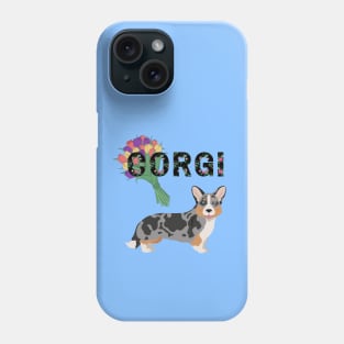 Welsh Corgi Cardigan Dog with Tulip Flower Bouquet Phone Case