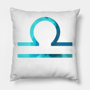 Blue Libra Symbol Pillow