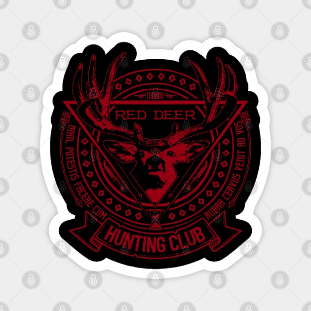 Red Deer Hunting Club Magnet by SunGraphicsLab