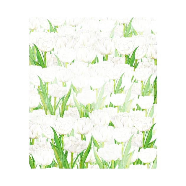 white tulip pattern by colorandcolor