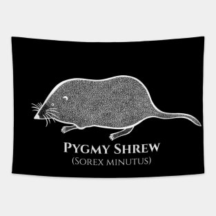 Pygmy Shrew with Common and Scientific Names - animal drawing Tapestry