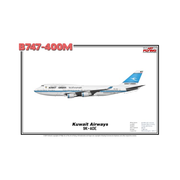 Boeing B747-400M - Kuwait Airways (Art Print) by TheArtofFlying