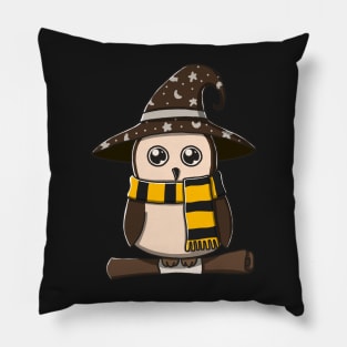 Cute Brown Owl In Witch Costume Pillow