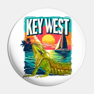 Key West Vibes with Iguana in the foreground. - WelshDesigns Pin