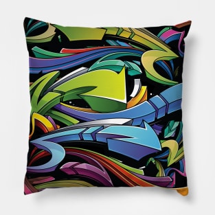 Colorful Graffiti Arrows Pattern Street Art Pillow