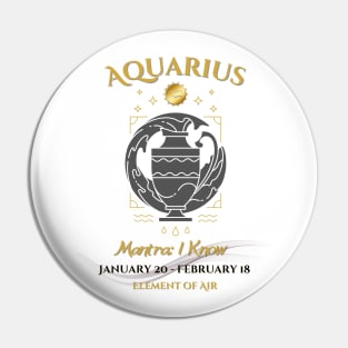 Zodiac Aquarius Mantra Pin