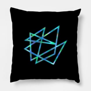 Blue, Turquoise And Green Geometric Shape Pillow