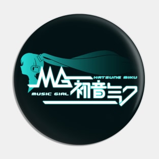 Miku Music Girl Pin