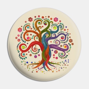 Tree of Life - Yggdrasil - Watercolor swirl Pin