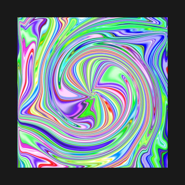 Colorful Round Candy Stripe Vortex Abstract by Art by Deborah Camp