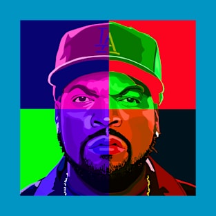 Ice Cube Rapper Color Design T-Shirt