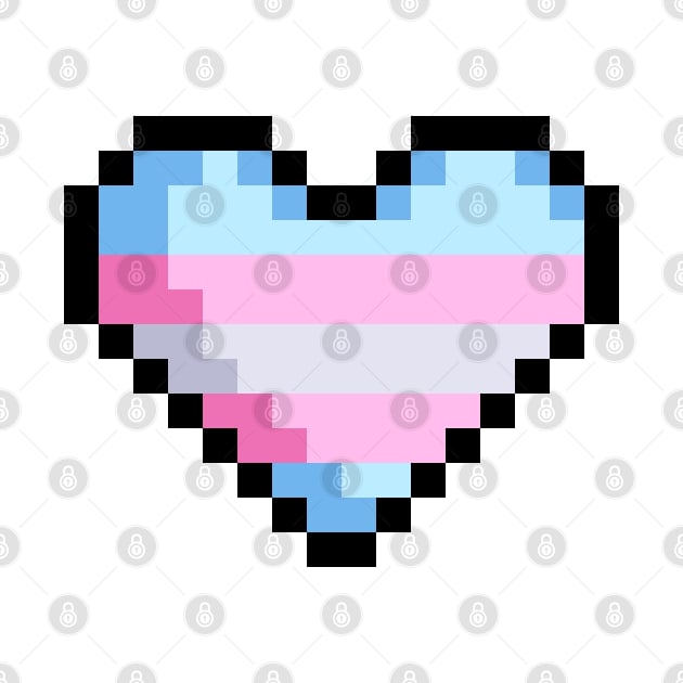 Pixel Trans Flag Heart by rafagars