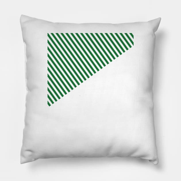 Norwich City 1989 - 1992 Retro Green & White Stripes Pillow by Culture-Factory