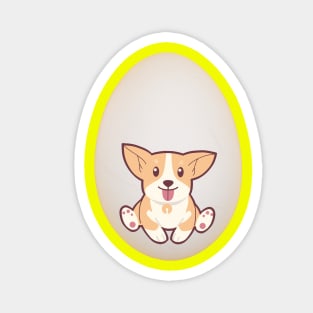 Funny Dog In The Egg Magnet