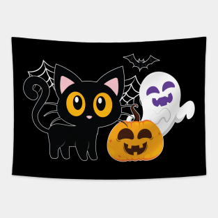 Cute Meowtober T Shirt Funny Halloween Shirt Gifts Tapestry