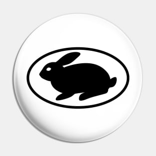 black print rabbit white Pin