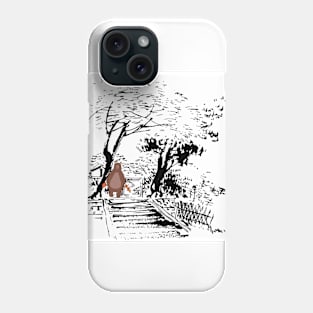 Hungry bear under the tree Phone Case