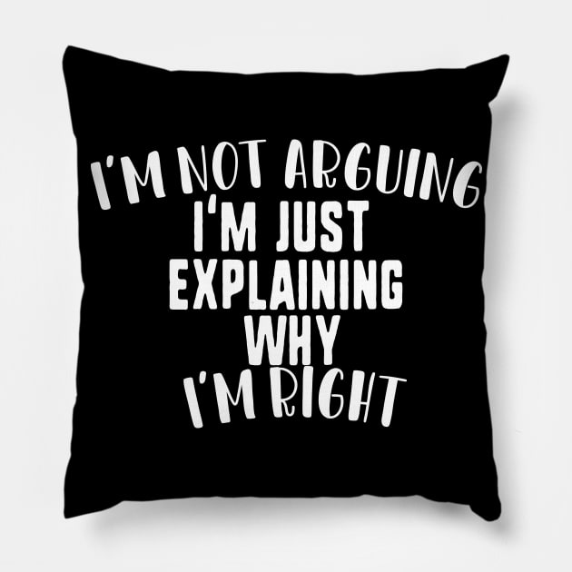 I'm not arguing I'm just explaining why I'm right Pillow by uniqueversion