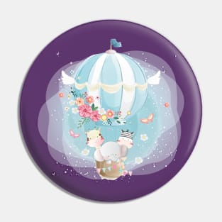 cute animal air balloon Pin