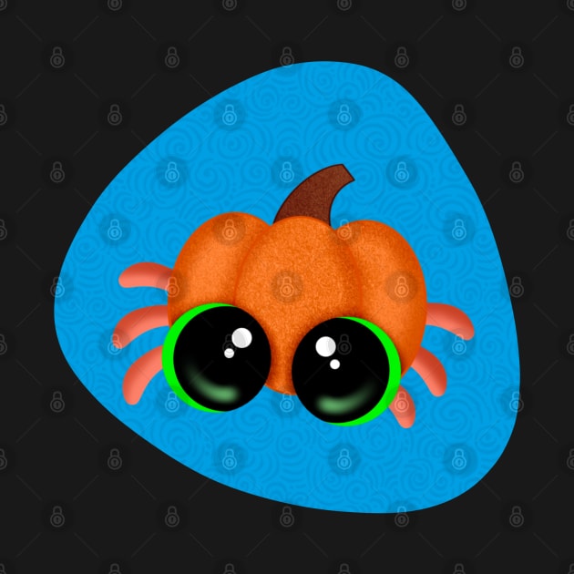 Cute Little Big Eyed Pumpkin Hermit Crab by JM's Designs