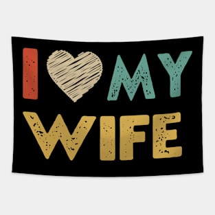 I adore my wife - I heart my wife Retro Tapestry