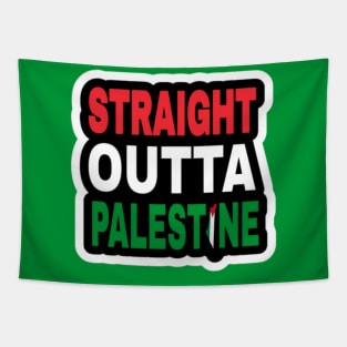 Straight Outta Palestine - Map - Sticker - Back Tapestry