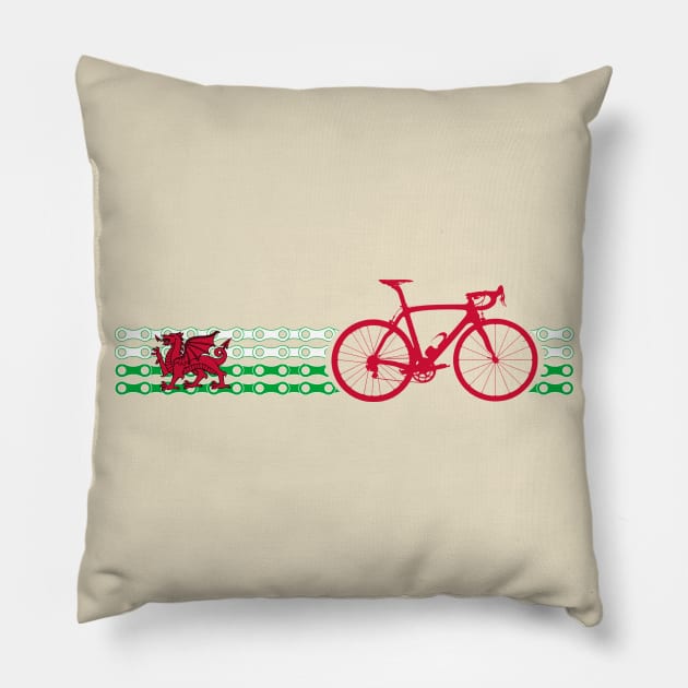 Bike Stripes Wales (Chain) Pillow by sher00